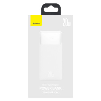 Baseus Bipow rychlonabíjecí power banka 10000mAh 20W bílá (Overseas Edition) + USB-A - Micro USB kabel 0,25m bílý (PPBD050502)