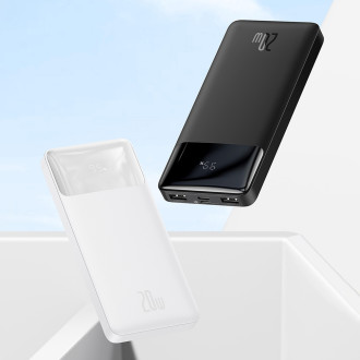 Baseus Bipow rychlonabíjecí power banka 10000mAh 20W bílá (Overseas Edition) + USB-A - Micro USB kabel 0,25m bílý (PPBD050502)