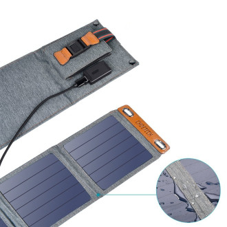 Choetech cestovní solární nabíječka telefonu s USB 14W skládací šedá (SC004)