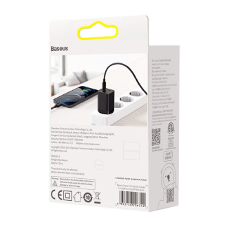 Rychlá nabíječka Baseus Super Si Pro USB / USB Typ C 30W Power Delivery Quick Charge černá (CCSUPP-E01)