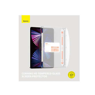 Tvrzené sklo Baseus Crystal pro iPad Pro 12,9&#39;&#39; (2018/2020/2021/2022) + montážní sada - průhledná