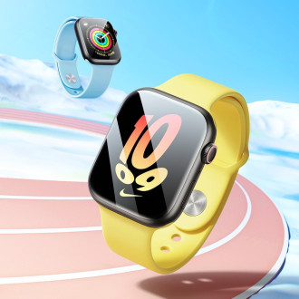 Sada 2x ochranné fólie Baseus NanoCrystal pro Apple Watch 7 45mm + montážní sada - průhledná