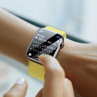 Sada 2x ochranné fólie Baseus NanoCrystal pro Apple Watch 7 45mm + montážní sada - průhledná