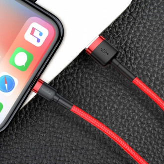 Baseus Cafule Cable odolný nylonový kabel USB / Lightning QC3.0 2A 3M červený (CALKLF-R09)