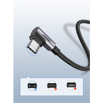 Ugreen angle cable USB - USB Type C 2m 3A gray (50942)