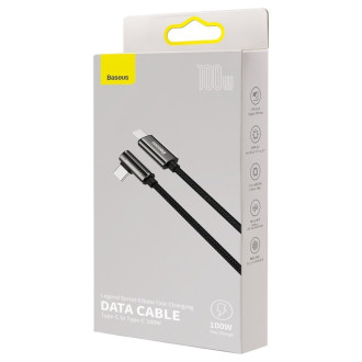 Legendární úhlový rychlonabíjecí kabel Baseus USB Typ C - USB Typ C 100W 5A 1m černý (CATCS-01)