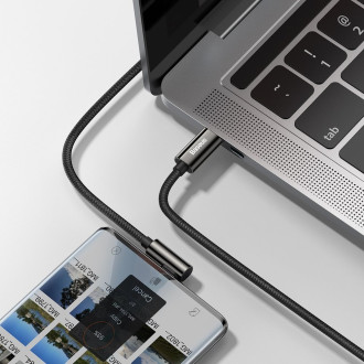 Legendární úhlový rychlonabíjecí kabel Baseus USB Typ C - USB Typ C 100W 5A 1m černý (CATCS-01)