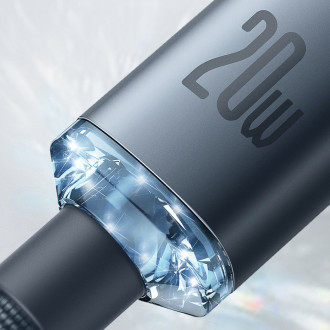 Baseus Crystal Shine Series kabel USB kabel pro rychlé nabíjení a přenos dat USB typu C - Lightning 20W 2m fialový (CAJY000305)