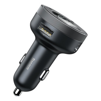 [RETURNED ITEM] Baseus Enjoy Car LED Wireless 2x USB / 3,5mm jack MP3 Charger Bluetooth 5.0 3.4A Black (CCLH-01)