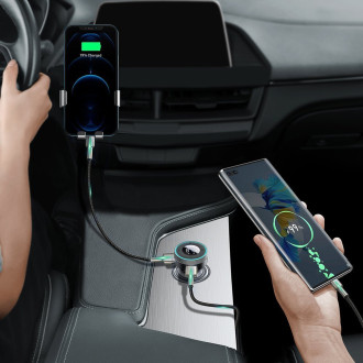 [RETURNED ITEM] Baseus Enjoy Car LED Wireless 2x USB / 3,5mm jack MP3 Charger Bluetooth 5.0 3.4A Black (CCLH-01)