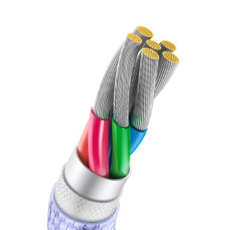 [RETURNED ITEM] Baseus crystal shine series fast charging data cable USB Type A to USB Type C 100W 2m purple (CAJY000505)