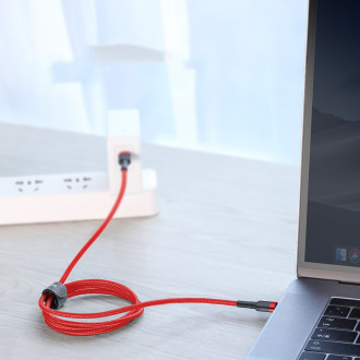Baseus Cafule Odolný nylonový kabel USB-C PD / USB-C PD PD2.0 60W 20V 3A QC3.0 1M červený (CATKLF-G09)