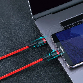 Baseus Cafule Odolný nylonový kabel USB-C PD / USB-C PD PD2.0 60W 20V 3A QC3.0 1M červený (CATKLF-G09)