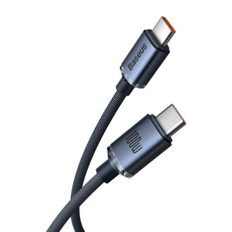 Baseus Crystal Shine Series kabel USB kabel pro rychlé nabíjení a přenos dat USB Typ C - USB Typ C 100W 1,2 m černý (CAJY000601)