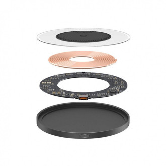 Baseus BS-W530 15W indukční nabíječka + USB C kabel - USB C 24W 1m - černá