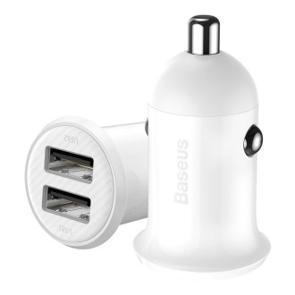 Baseus Grain Pro nabíječka do auta 2x USB 4,8 A bílá (CCALLP-02)