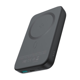 Dodávka energie Joyroom Power Bank 10000mAh 20W Rychlé nabíjení Magnetická Qi 15W bezdrátová nabíječka pro iPhone Kompatibilní s MagSafe Black (JR-W02