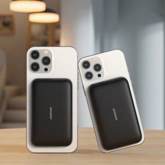 Dodávka energie Joyroom Power Bank 10000mAh 20W Rychlé nabíjení Magnetická Qi 15W bezdrátová nabíječka pro iPhone Kompatibilní s MagSafe Black (JR-W02