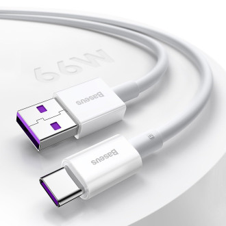Baseus Superior USB kabel – USB typ C 66 W 6A 1 m bílý (CATYS-02)