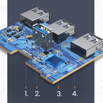 Ugreen HUB 4v1 USB-C - 4xUSB 3.0 5Gb/s 1m černý (CR113)