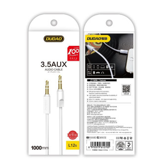 Dudao AUX mini jack kabel 3,5mm 1m 3pólový stereo bílý (L12S bílý)