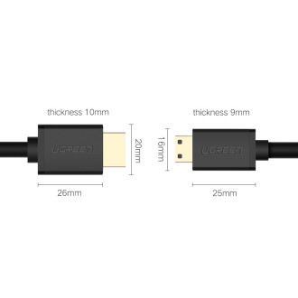 Ugreen cable HDMI - mini HDMI cable 19 pin 2.0v 4K 60Hz 30AWG 1.5m black (11167)