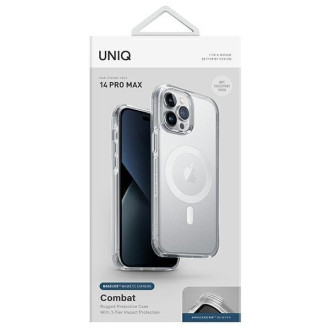 Uniq Combat pouzdro iPhone 14 Pro Max 6.7" Magclick Charging transparentní/holubičí saténové čiré