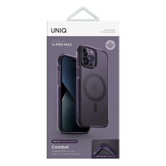 Uniq Combat pouzdro iPhone 14 Pro Max 6.7" Magclick Charging fialové/obr. fialové