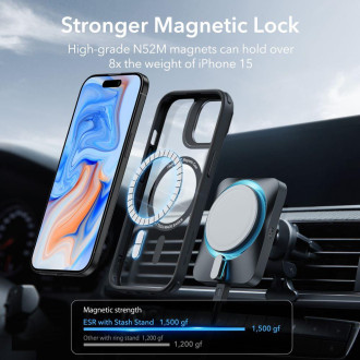 ESR CLASSIC KICKSTAND HALOLOCK MAGSAFE IPHONE 15 PLUS ČISTÝ/ČERNÝ