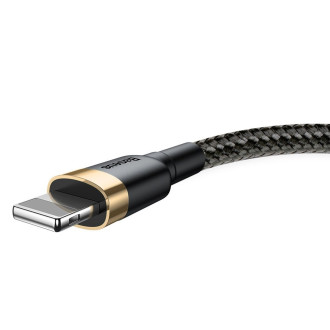 Baseus Cafule Cable odolný nylonový kabel USB / Lightning QC3.0 2A 3M černo-zlatý (CALKLF-RV1)