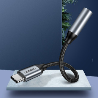 Ugreen Headphone Adapter with 3.5mm mini jack to USB Type C 10cm gray (30632)