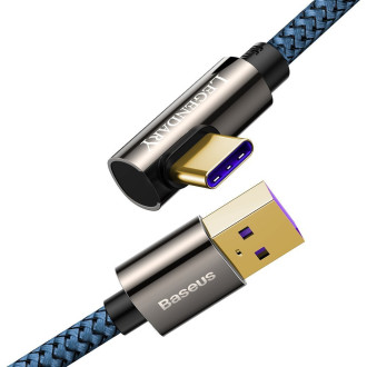 Legendární úhlový herní kabel Baseus USB – USB typu C 66W 2m modrý (CACS000503)