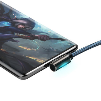 Legendární úhlový herní kabel Baseus USB – USB typu C 66W 2m modrý (CACS000503)