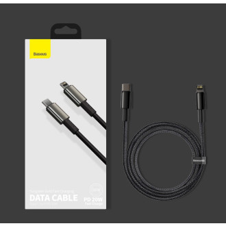 Baseus USB Type C - Lightning kabel rychlé nabíjení Napájení 20 W 1 m černý (CATLWJ-01)