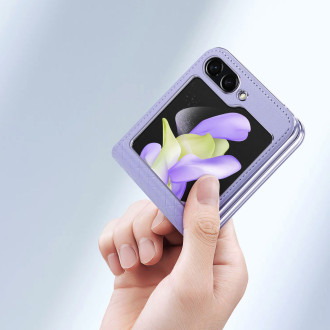 Samsung Galaxy Z Flip5 5G Flip Kožené Pouzdro Zadní kryt Peněženka Dux Ducis Bril – fialový
