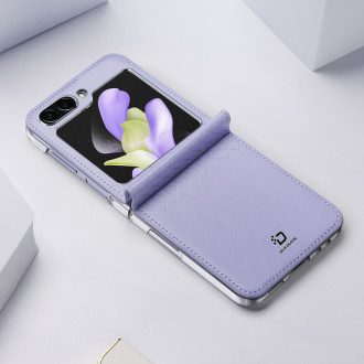 Samsung Galaxy Z Flip5 5G Flip Kožené Pouzdro Zadní kryt Peněženka Dux Ducis Bril – fialový