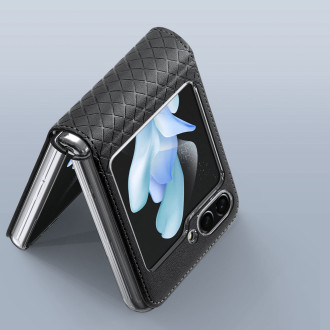 Samsung Galaxy Z Flip5 5G Flipové kožené pouzdro Zadní kryt peněženky Dux Ducis Bril – černý