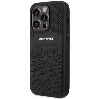 AMG AMHMP14LOSDBK iPhone 14 Pro 6,1" černo/černé pevné pouzdro Leather Curved Lines MagSafe