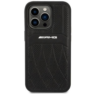 AMG AMHMP14LOSDBK iPhone 14 Pro 6,1" černo/černé pevné pouzdro Leather Curved Lines MagSafe