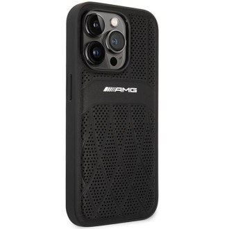 AMG AMHMP14LOSDBK iPhone 14 Pro 6,1" černo/černé pevné pouzdro Leather Curved Lines MagSafe