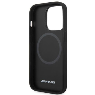 AMG AMHMP14LOSDBK iPhone 14 Pro 6,1" černo/černé pevné pouzdro Leather Curved Lines MagSafe