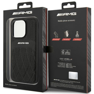 AMG AMHMP14LOSDBK iPhone 14 Pro 6,1" černo/černé pevné pouzdro Leather Curved Lines MagSafe