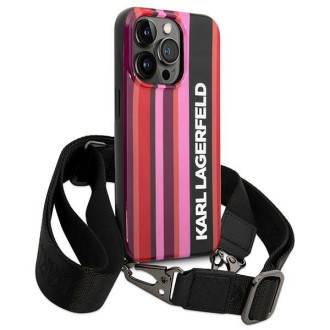 Karl Lagerfeld KLHCP14LSTSTP iPhone 14 Pro 6,1" hardcase różowy/pink Color Stripes Strap