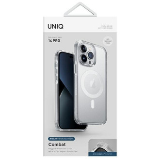 Uniq Combat pouzdro iPhone 14 Pro 6.1" Magclick Charging transparentní/holubičí saténové čiré