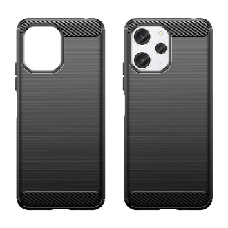 Ohebné pouzdro s karbonovým vzorem pro Xiaomi Redmi 12 Carbon Case - černé