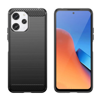 Ohebné pouzdro s karbonovým vzorem pro Xiaomi Redmi 12 Carbon Case - černé