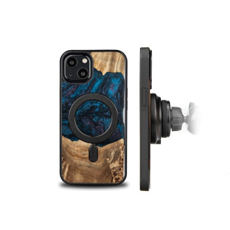 Dřevo a pryskyřice pouzdro pro iPhone 13 MagSafe Bewood Unique Neptune – námořnická a černá