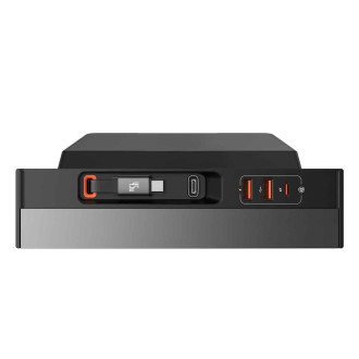 USB HUB Baseus řady T-Space pro Tesla Model 3 / Y s vestavěným 45W USB C kabelem – černý