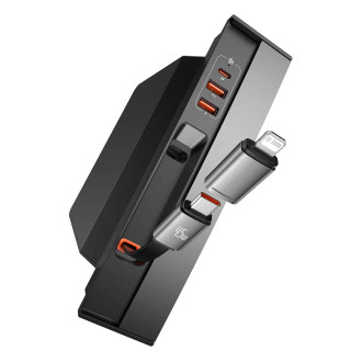 USB HUB Baseus řady T-Space pro Tesla Model 3 / Y s vestavěným 45W USB C kabelem – černý