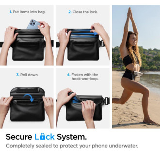 Spigen A620 UNIVERZÁLNÍ VODOTĚSNÁ PÁSOVÁ TAŠKA 2 BALENÍ ČERNÁ